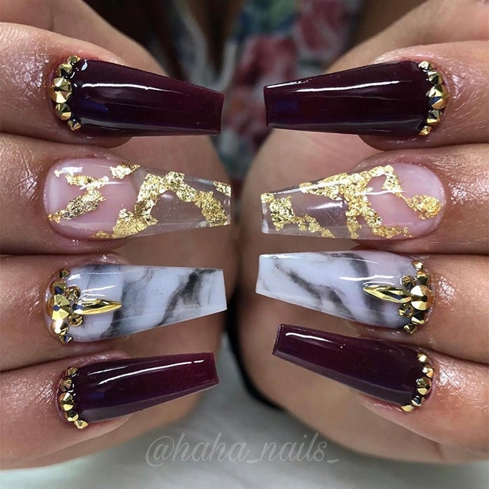 How to Create a Gold Foil Holiday Nail Look