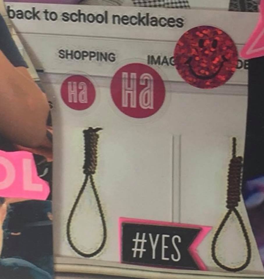 New York Middle School Teachers Displayed Photo Collage Of Nooses With Caption ‘Back To School Necklaces’