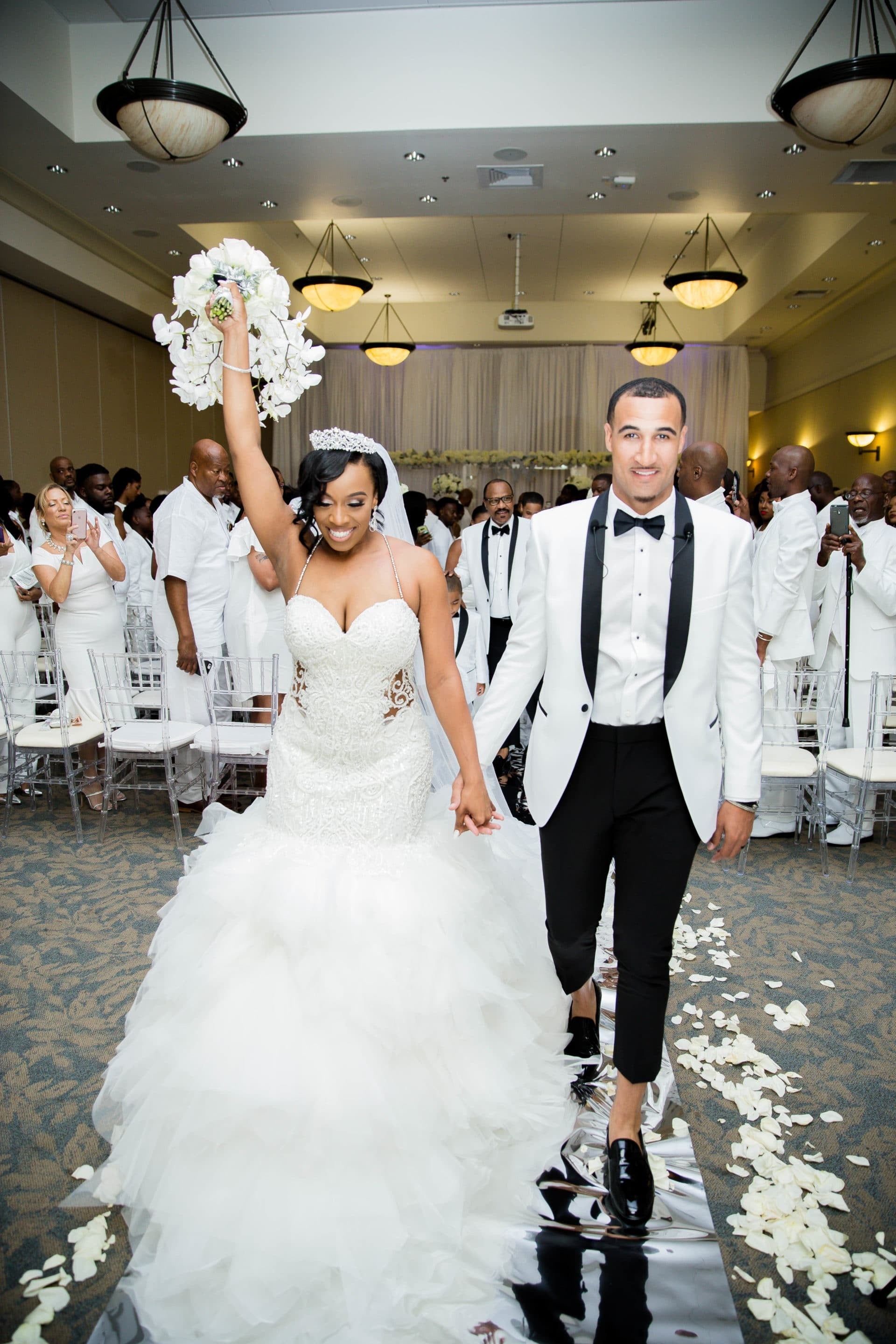 Bridal Bliss: Two Snaps For Altrichia and Anthony's All-White Summer Wedding