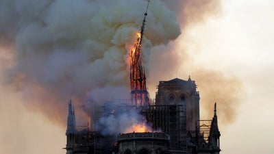 Notre Dame Cathedral In Paris Is On Fire, Spire Collapses
