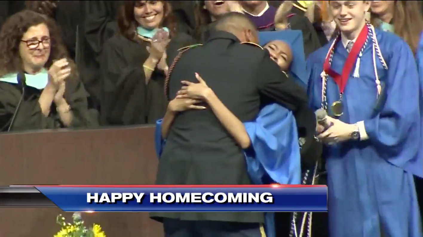 All The Feels: Deployed Soldier Surprises Daughter On Stage At High School Graduation