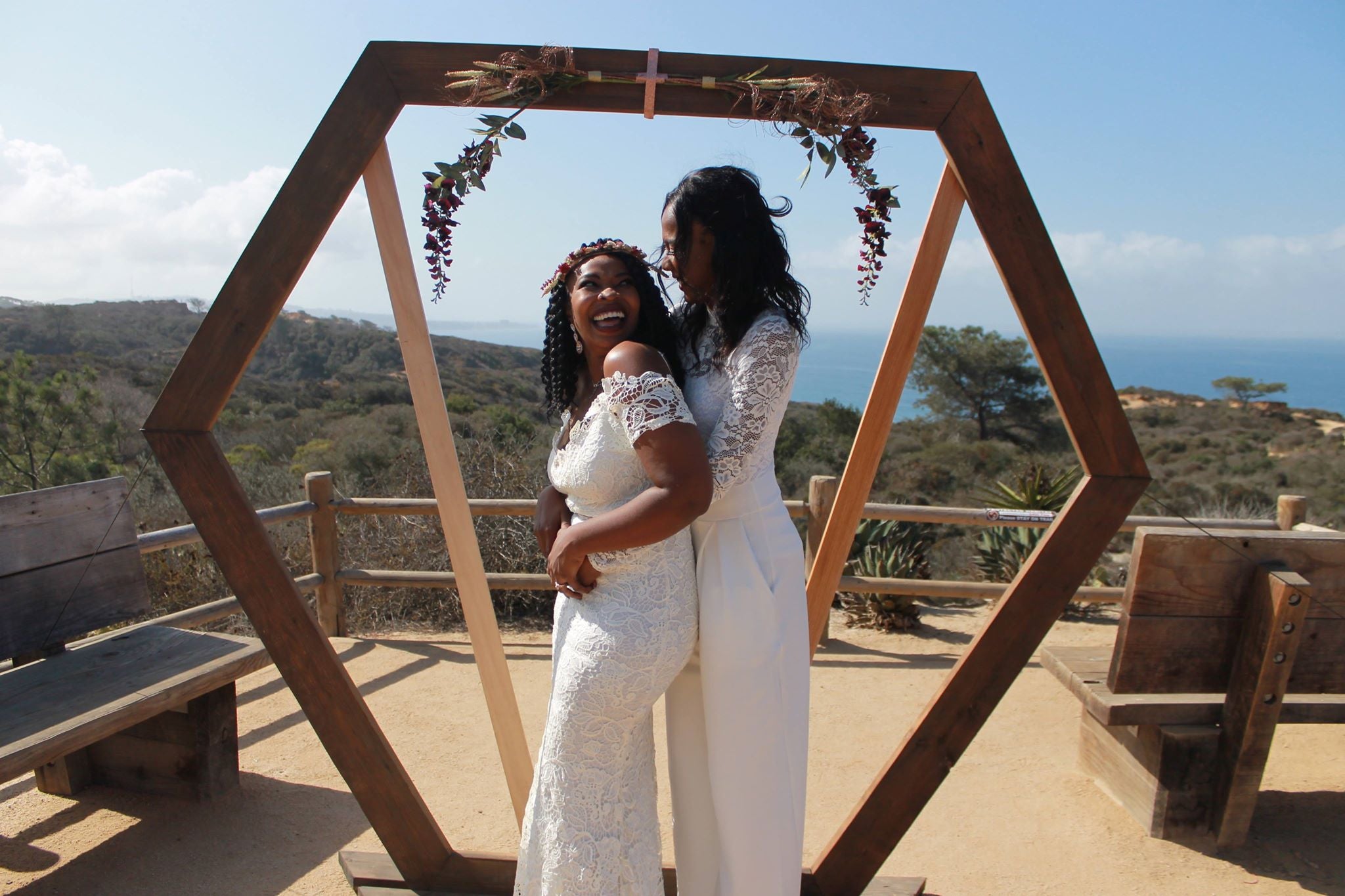 Bridal Bliss: Camille and Kristen's Cliffside Wedding Took Us To New Heights