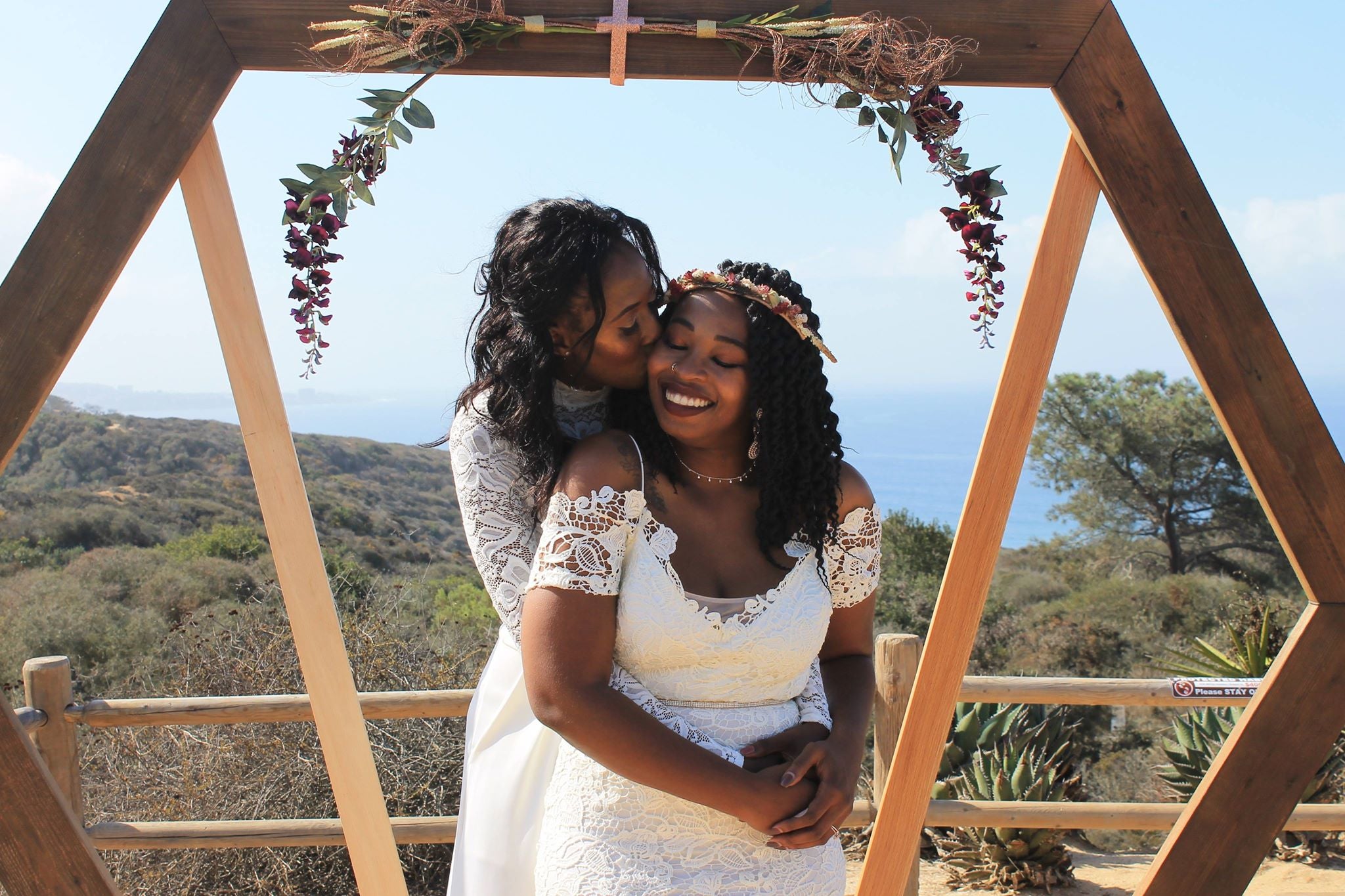 Bridal Bliss: Camille and Kristen's Cliffside Wedding Took Us To New Heights