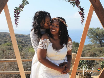 Bridal Bliss: Camille and Kristen’s Cliffside Wedding Took Us To New Heights