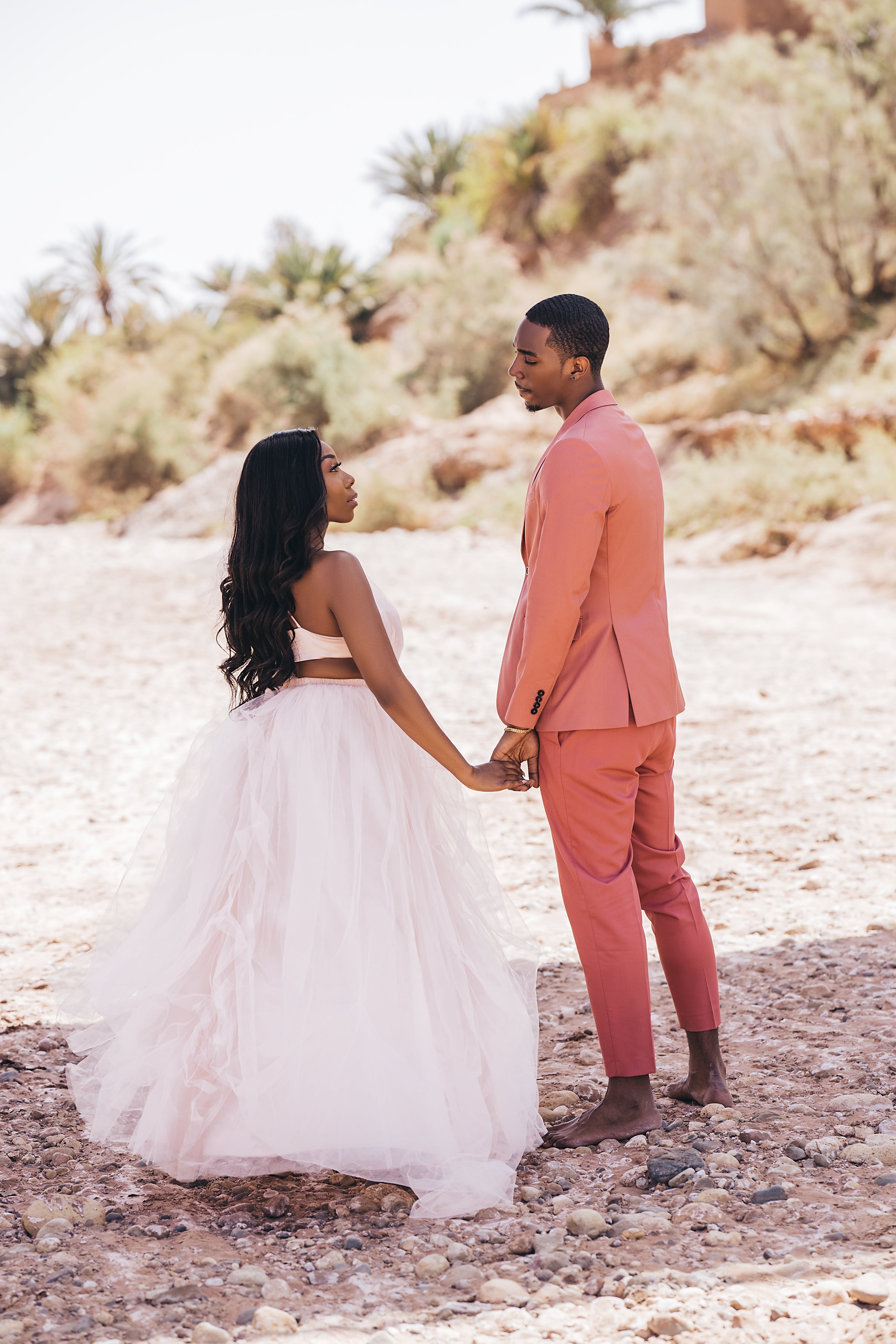 Black Wedding Moment Of The Day: We're Amazed At YouTubers Essie & Maurice's Desert Engagement Shoot