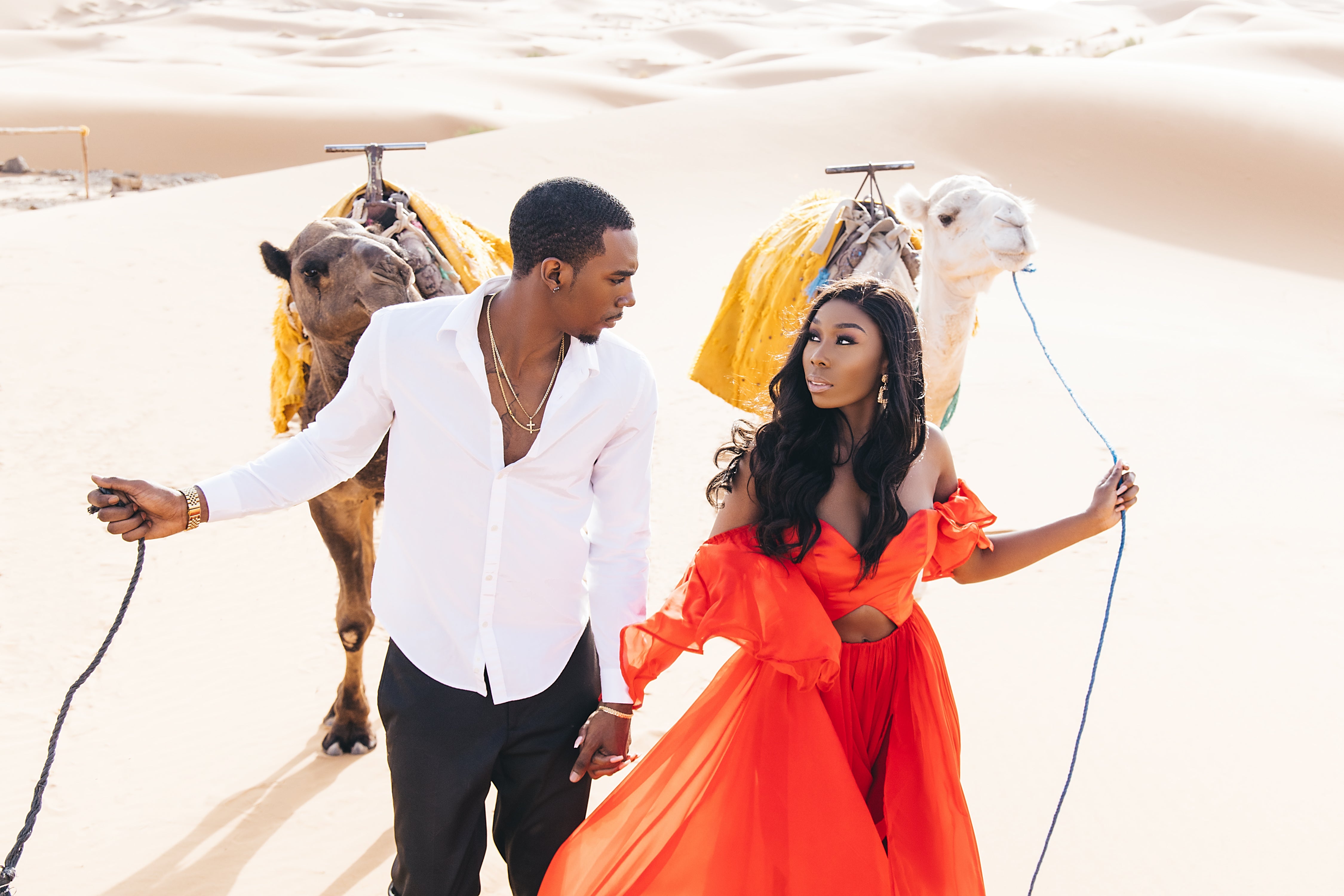 Black Wedding Moment Of The Day: We're Amazed At YouTubers Essie & Maurice's Desert Engagement Shoot