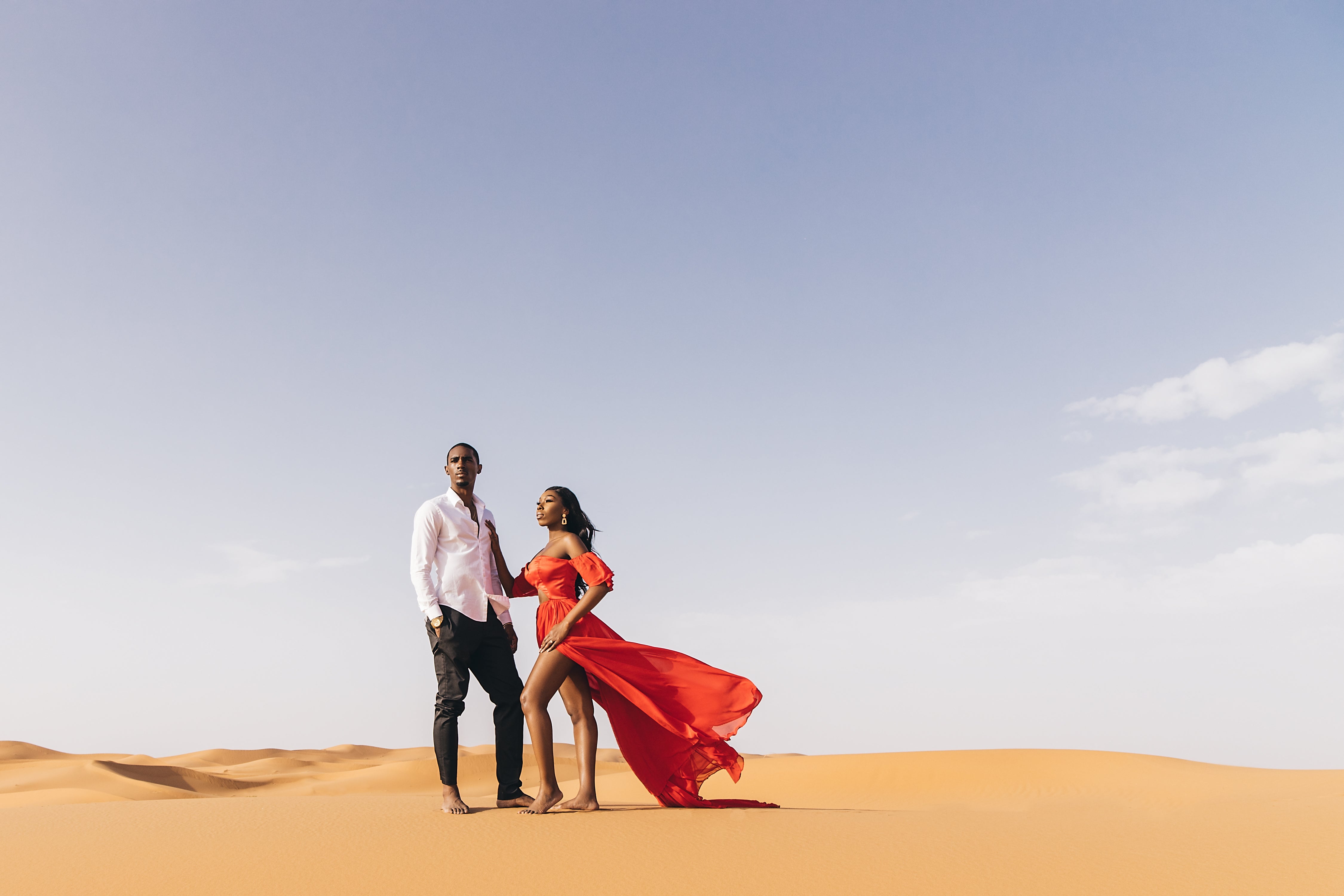 Black Wedding Moment Of The Day: We're Amazed At YouTubers Essie & Maurice's Desert Engagement Shoot