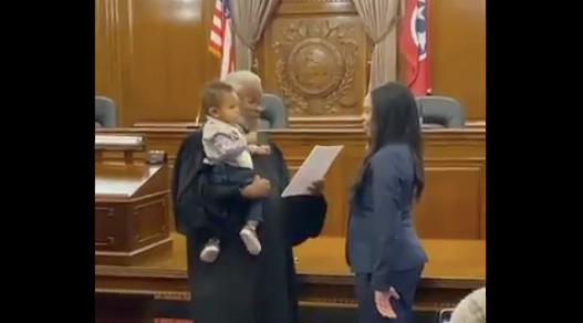 Judge Bounces Lawyer's Baby On Hip As He Swears Her Into State Bar