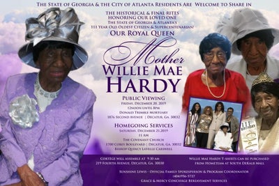 Willie Mae Hardy, One Of The Oldest Women In The World, Dies At 111