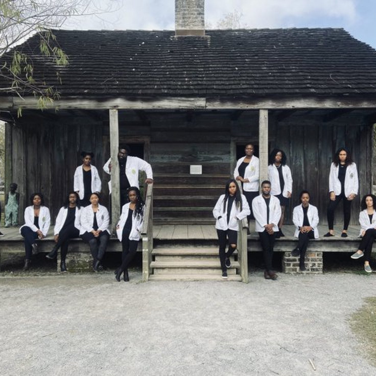 #BlackExcellence: Viral Photo Shows Black Medical Students Posed In Front Of Former Slave Quarters
