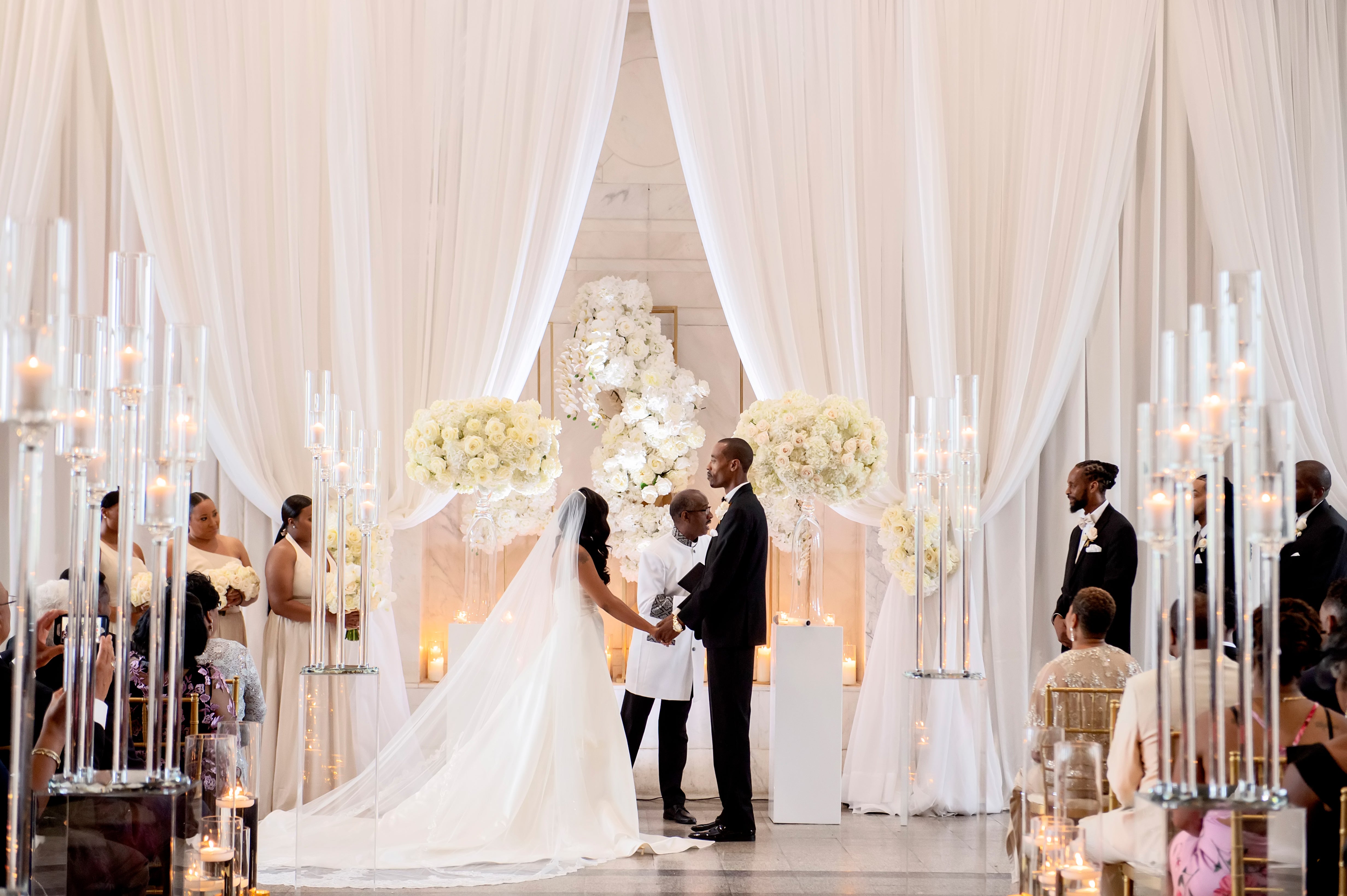 Bridal Bliss: We're Obsessed With Keyva and Gerard's Classic White & Gold Ceremony