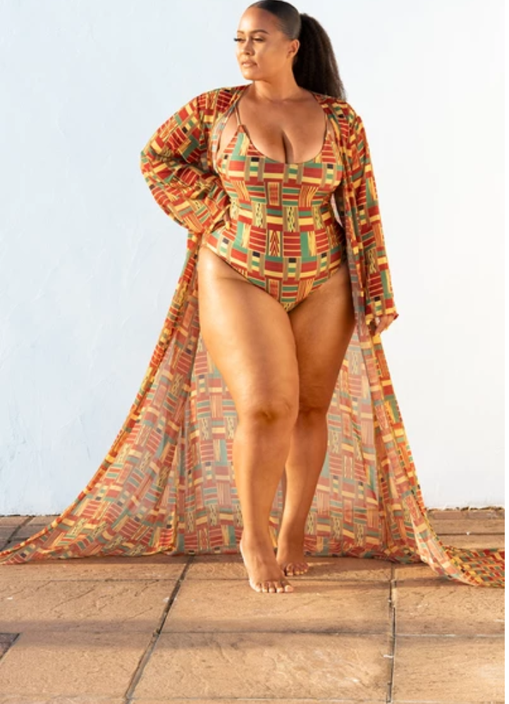 We Found The Curvy Girl Version Of Cardi B's African Swimsuit