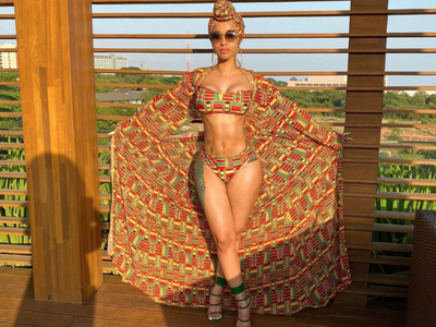 We Found The Curvy Girl Version Of Cardi B’s African Swimsuit