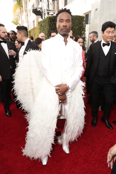 Billy Porter’s Detachable Train At The Golden Globes Red Carpet