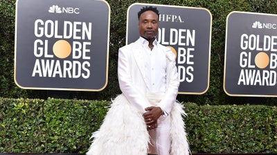 Billy Porter’s Detachable Train At The Golden Globes Red Carpet