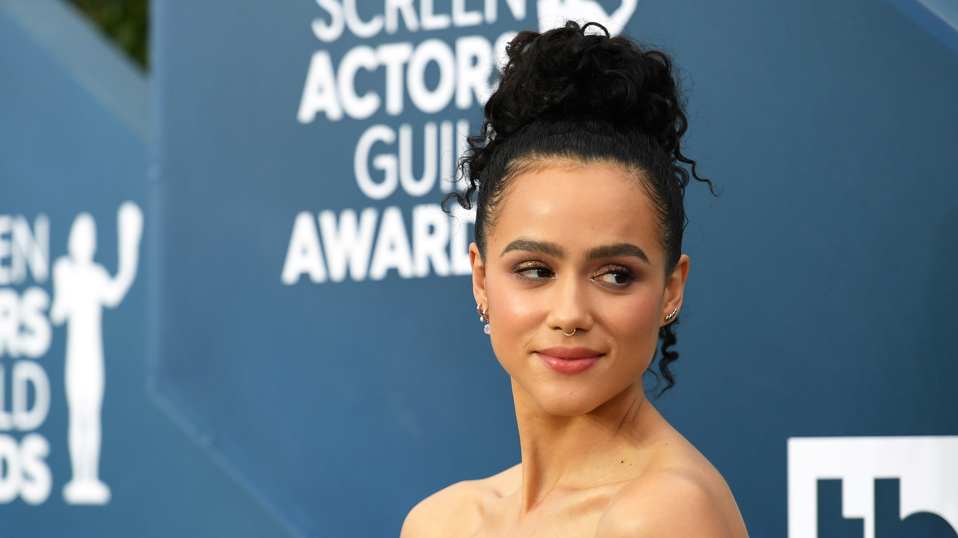 'Game Of Thrones' Actress Nathalie Emmanuel Blossomed In Miu Miu On The SAG Red Carpet