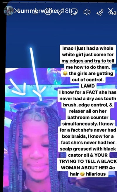 Summer Walker Pushes Back On White Woman Criticizing Her Edges