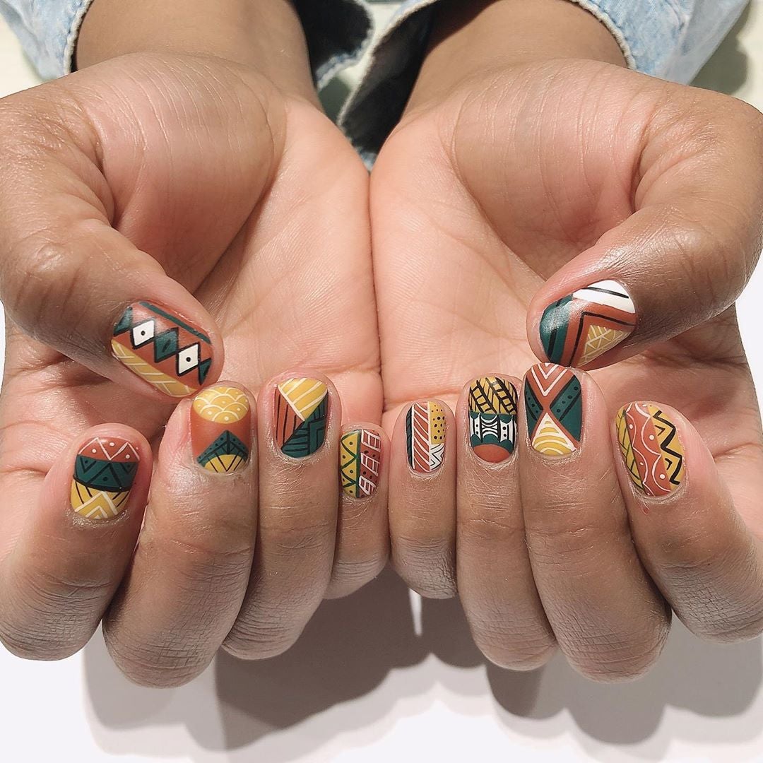 This Black History Month Show Your Pride With These African Print Nail Designs