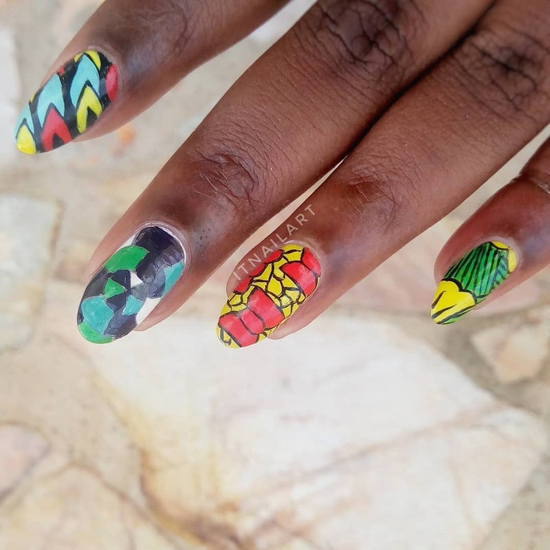 This African PrintInspired Nail Art Captures The Spirit Of The
