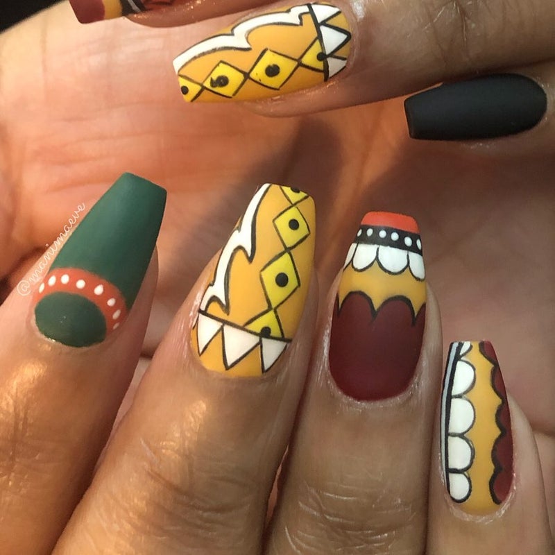 This African PrintInspired Nail Art Captures The Spirit Of The