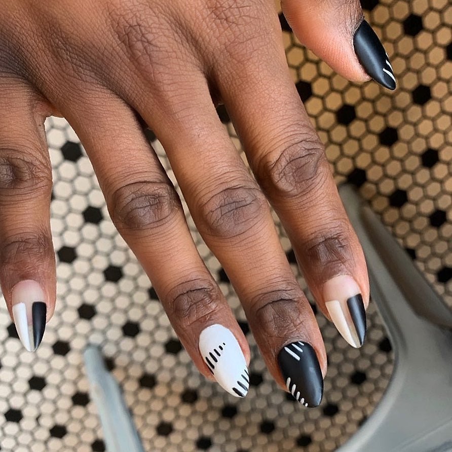 Get Into These Hot Black And White Nail Designs For Spring