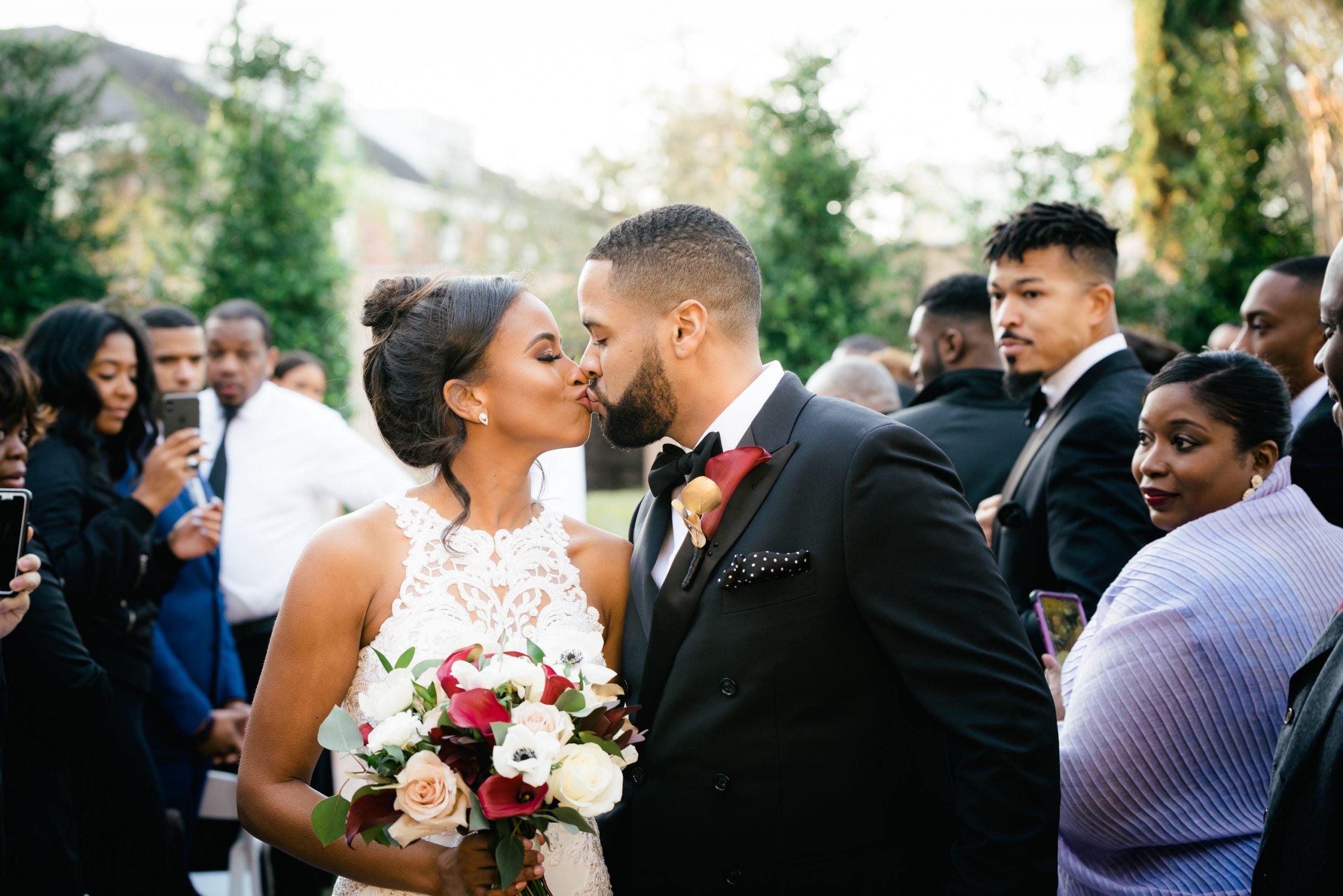 Bridal Bliss: Leslie And Gerard's Winter Wedding Had A Mardi Gras Twist