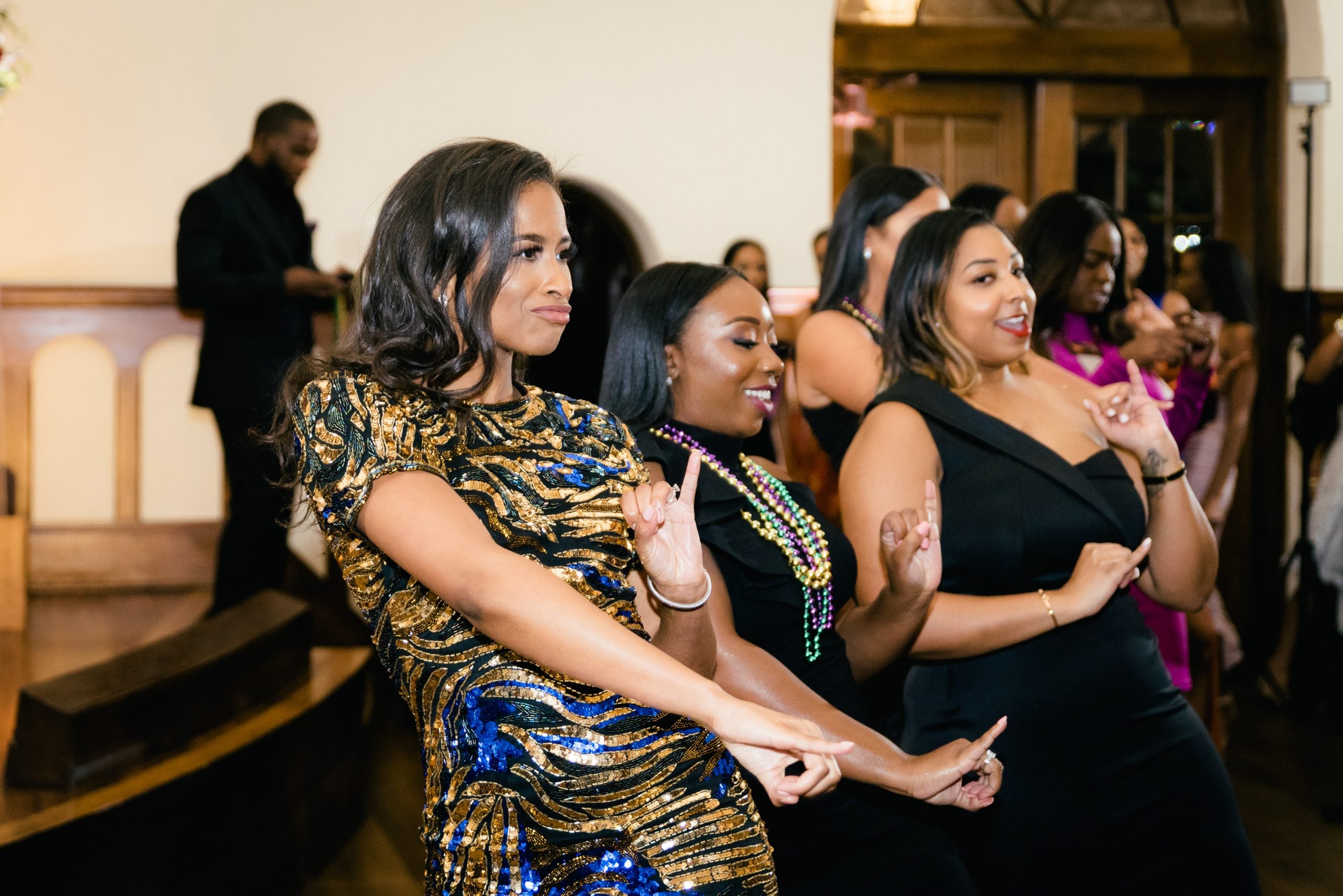 Bridal Bliss: Leslie And Gerard's Winter Wedding Had A Mardi Gras Twist