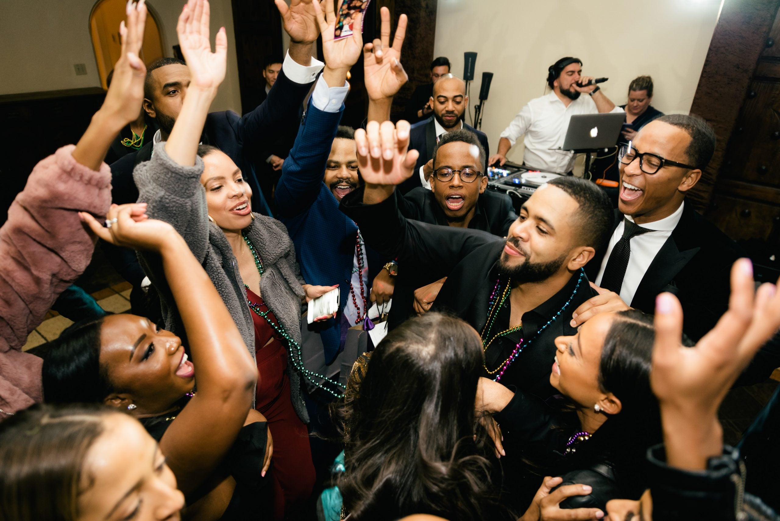 Bridal Bliss: Leslie And Gerard's Winter Wedding Had A Mardi Gras Twist