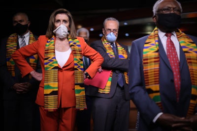 Donning Kente Cloth Congressional Democrats Unveil Police Reform Bill Banning Chokeholds, No-Knock Warrants