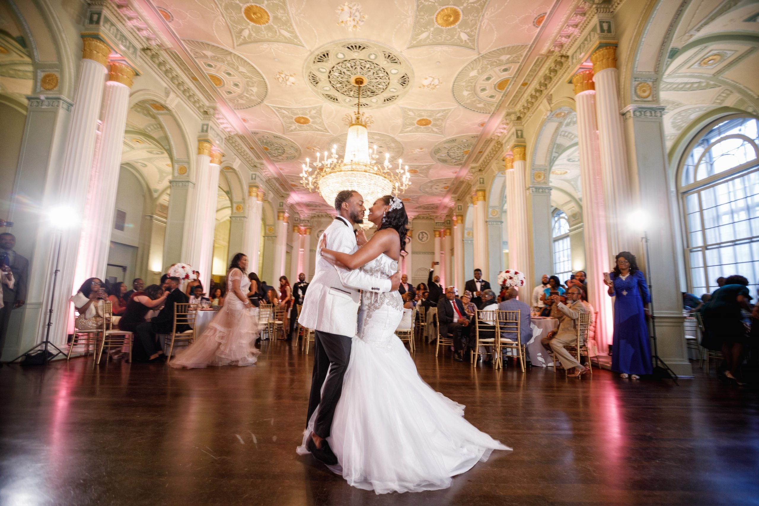 Bridal Bliss: The Bride (And Her Bridesmaids) Wore White At This Ballroom Wedding