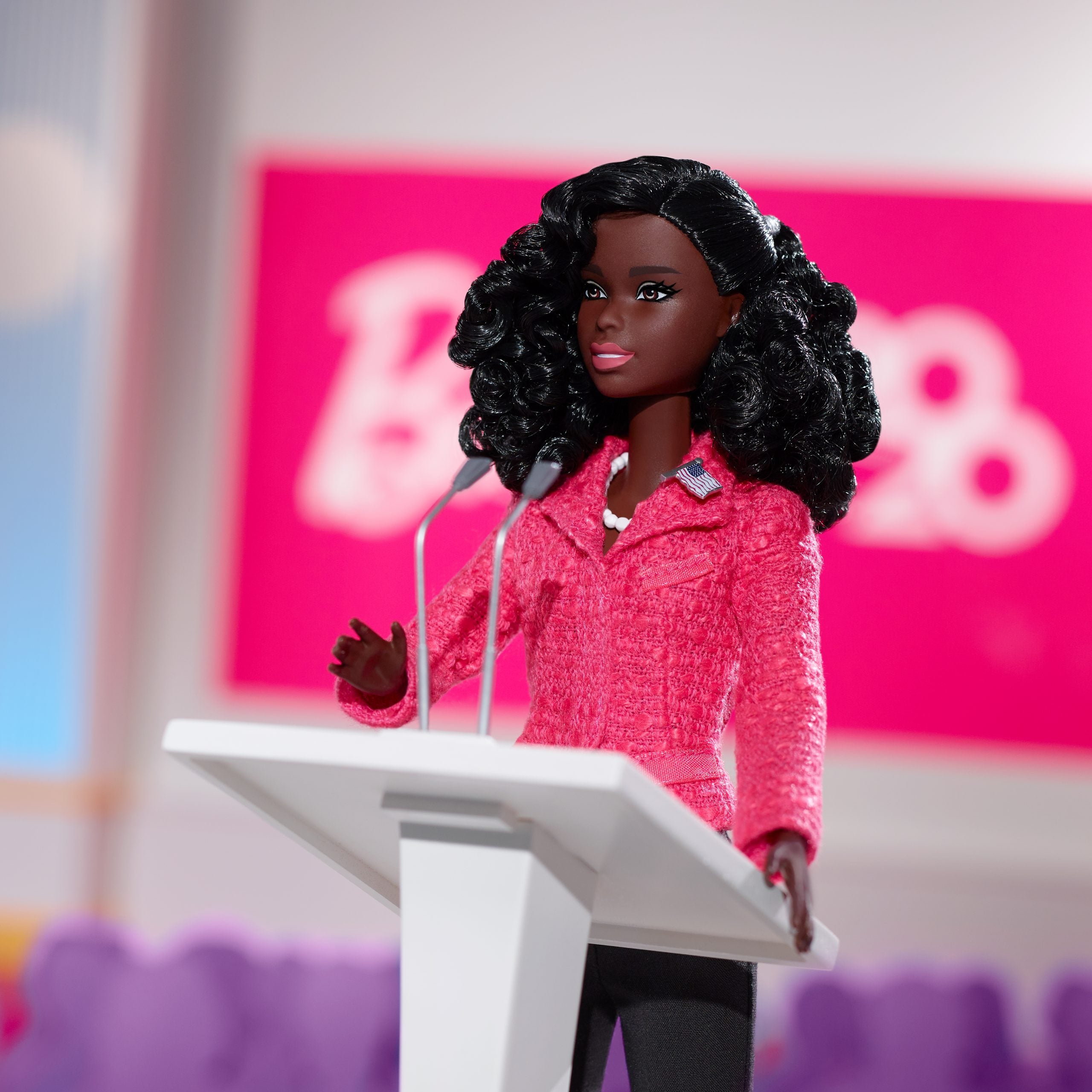 black barbie doll set