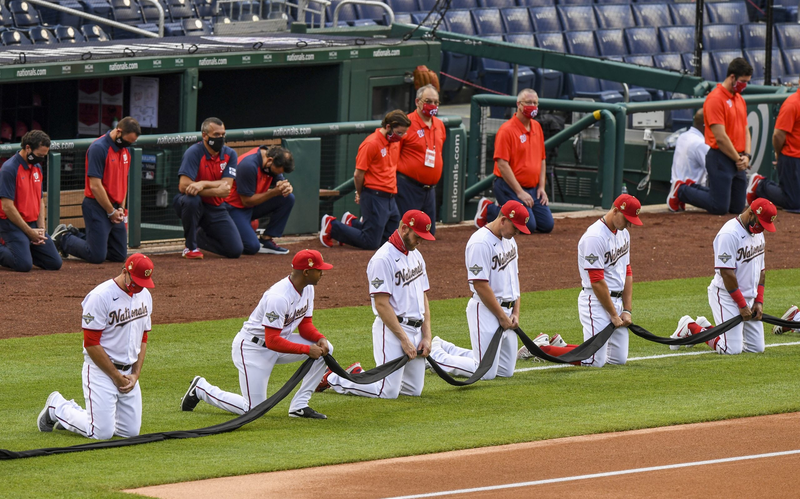 Baseball Players Take A Knee To Support Black Lives Matter Movement