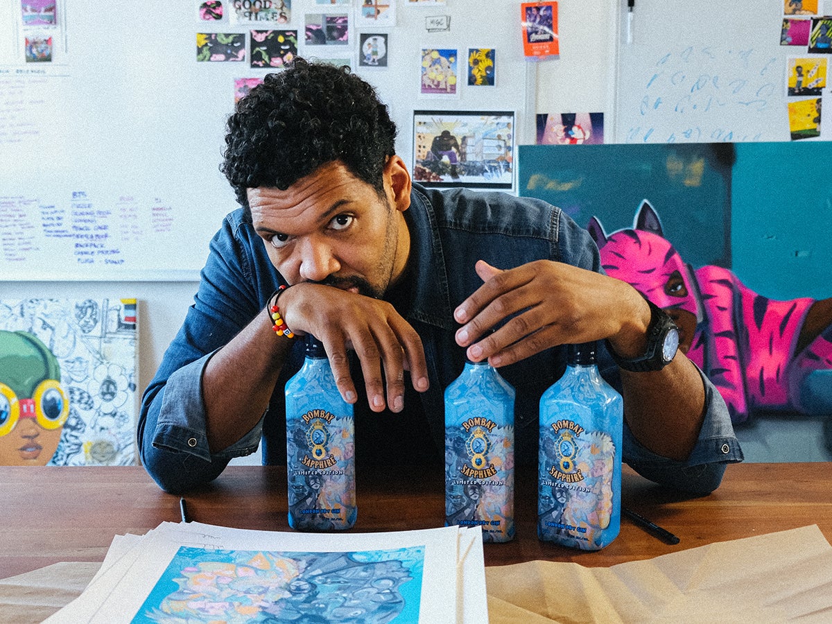 Visual Artist Hebru Brantley Designs First Ever Limited Edition Bombay Bottle