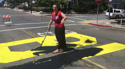 Police Looking For 2 White People Who Vandalized California Black Lives Matter Street Mural
