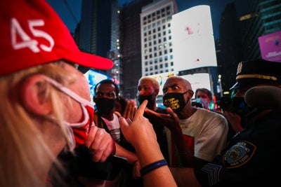 Pro-Trump Rally Clashes With Black Lives Matter March In Times Square