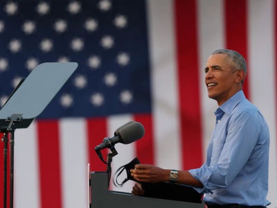 Barack Obama Speaks At Joe Biden Drive-In Rally In Philadelphia