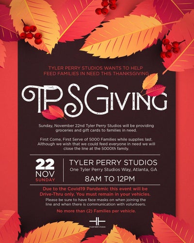 Tis’ The Season! Tyler Perry’s Thanksgiving Giveaway Feeds 5,000 Atlanta Families 