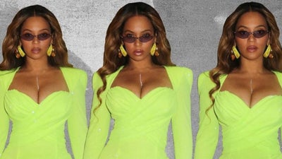 Beyoncé Sizzles In Lime Green Mini Dress To Celebrate Balmain Creative Director Oliver Rousteing