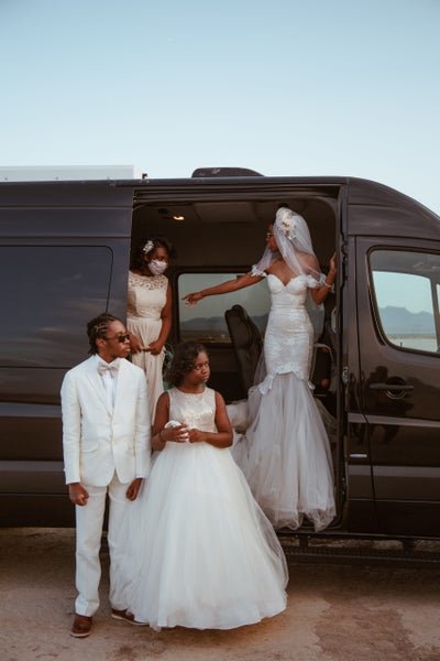 Bridal Bliss: Riqua And Andre’s Wedding Included The Vegas Strip, Showgirls, And A Stunning Desert Ceremony