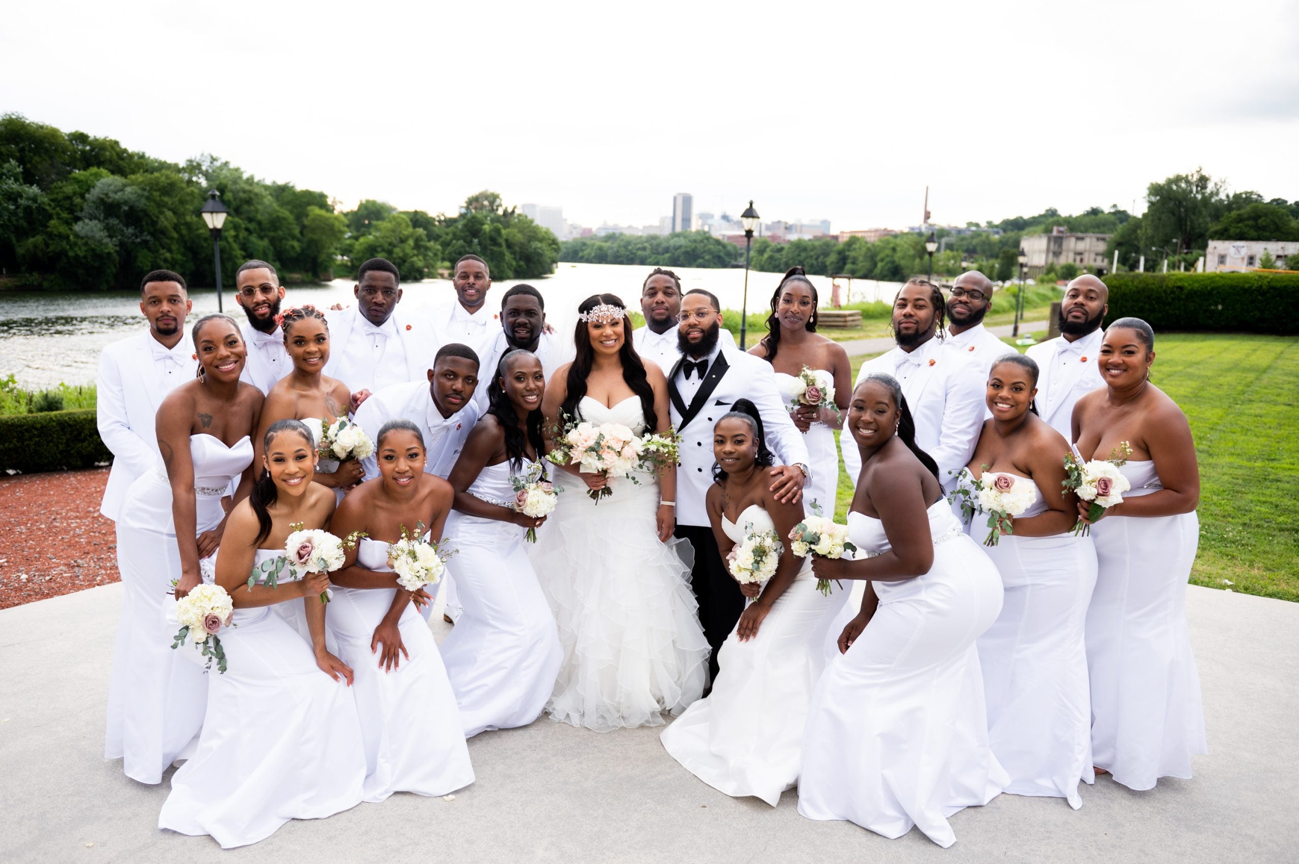 Bridal Bliss: Everyone Wore White To The Wedding Of High School Sweethearts Quanei And Maurice