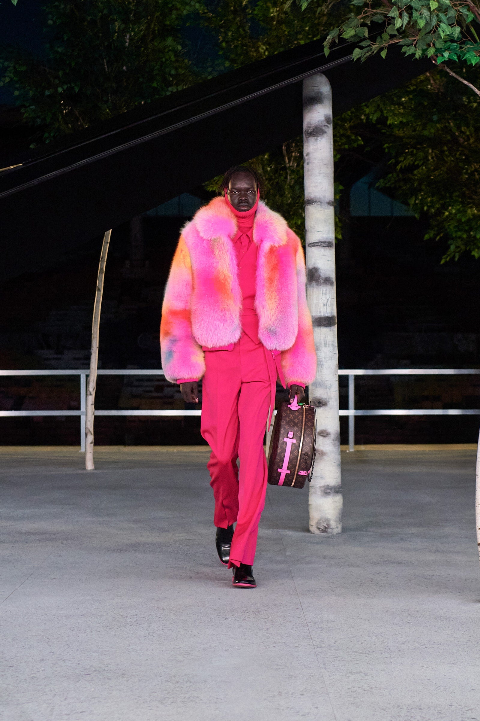 LV fur coat - pink