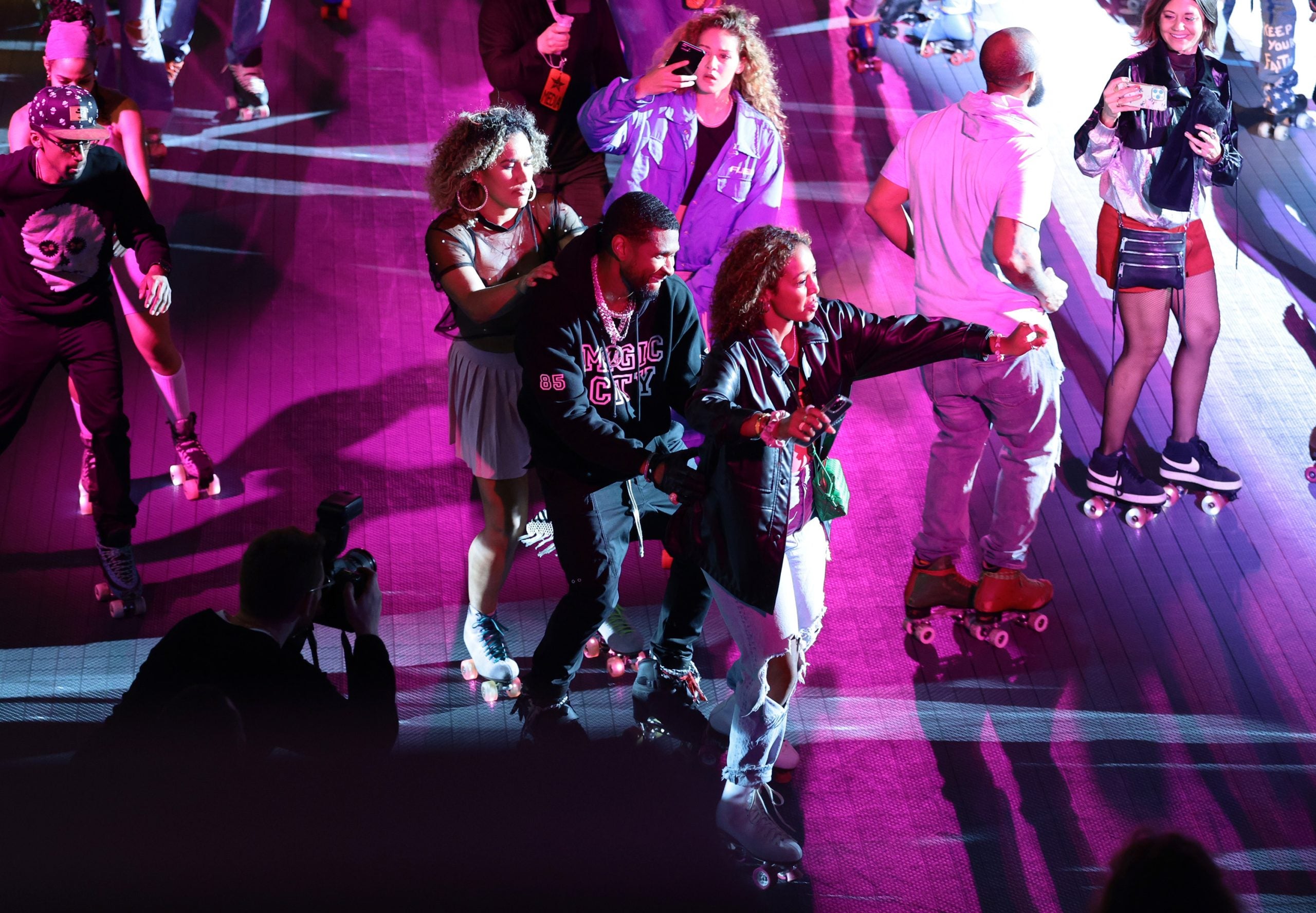 Stars Roll & Bounce Through Rockefeller Center’s New Roller Rink