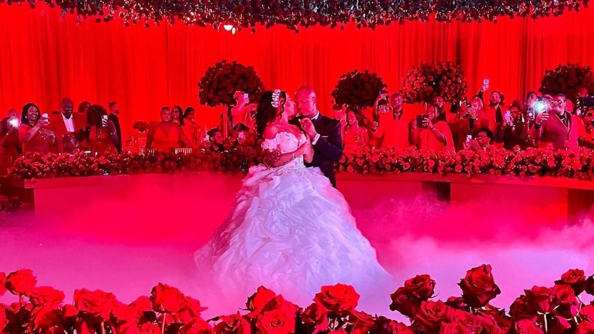 Ne-Yo And Crystal Smith Renewed Their Vows In A Showstopping All Red Affair