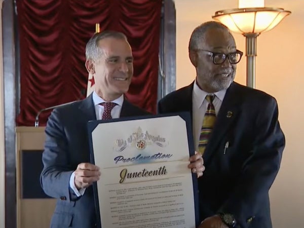 Los Angeles Mayor Signs Proclamation Making Juneteenth An Official City Holiday