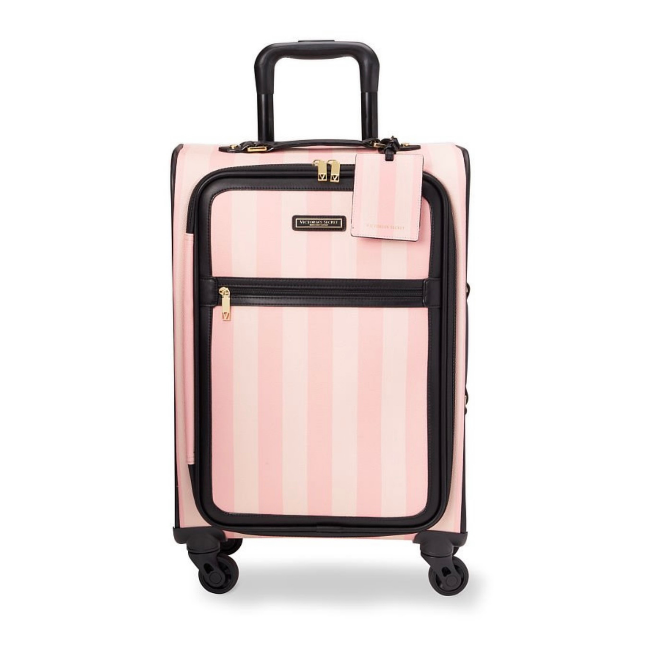 Victoria's Secret Signature Pink Striped Travel Cosmetic Makeup