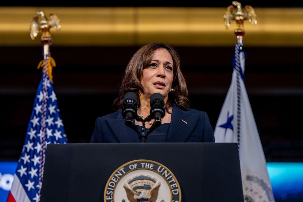 Kamala Harris Says Domestic Threats To Democracy Make Nation “Weaker”