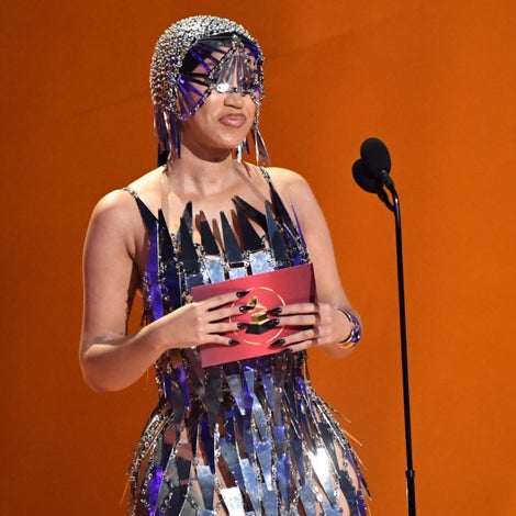 Cardi B Pays Homage To The Late Paco Rabanne At Grammys