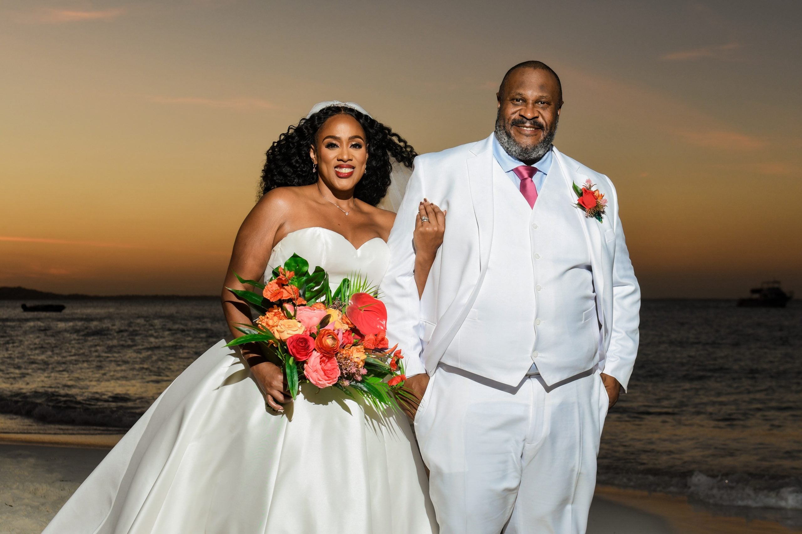 Bridal Bliss: Tomika And Michael Said 'I Do' In A Sunset Wedding On The Beach In Turks And Caicos