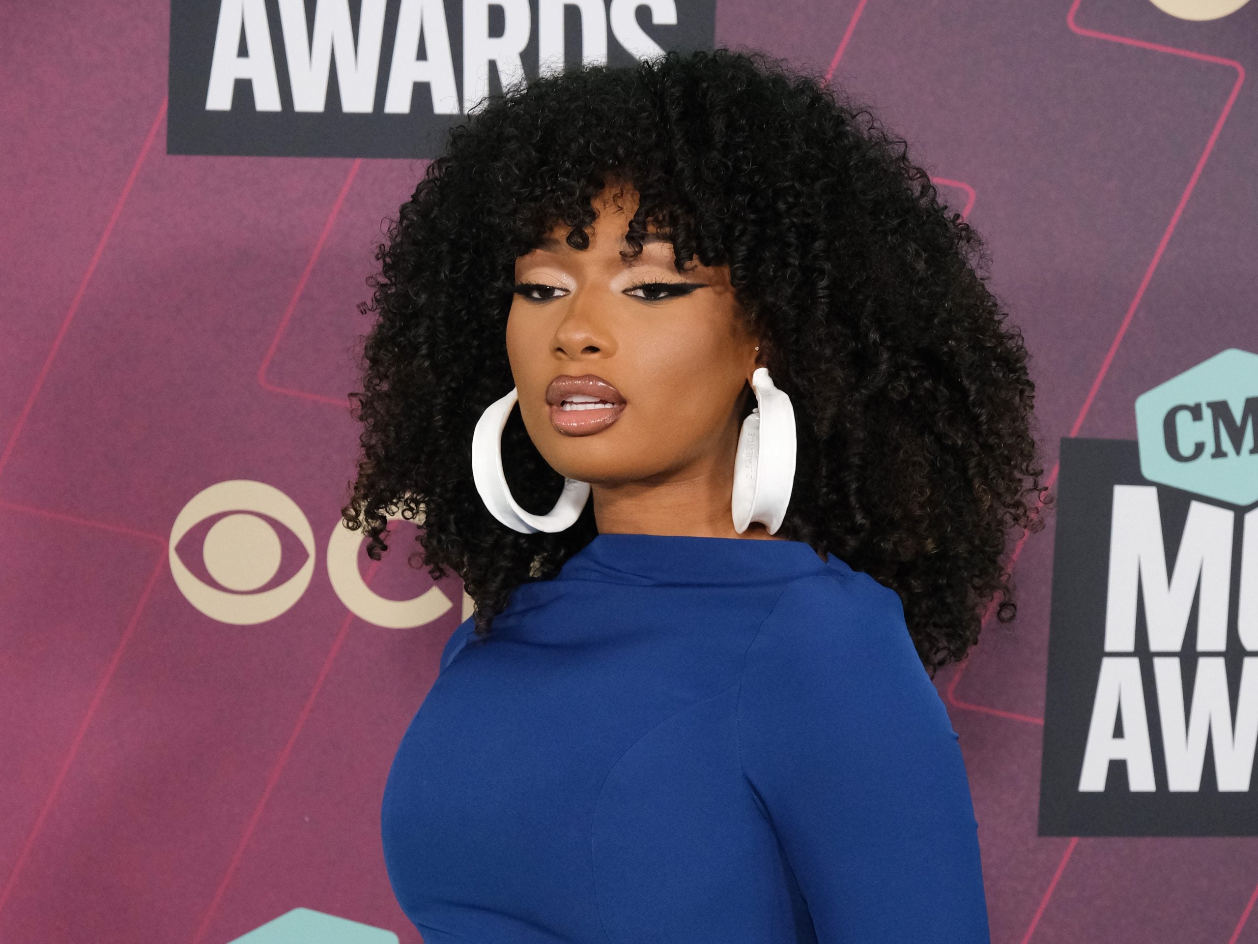 Megan Thee Stallion Looks Gorgeous In Blue For The CMT Awards
