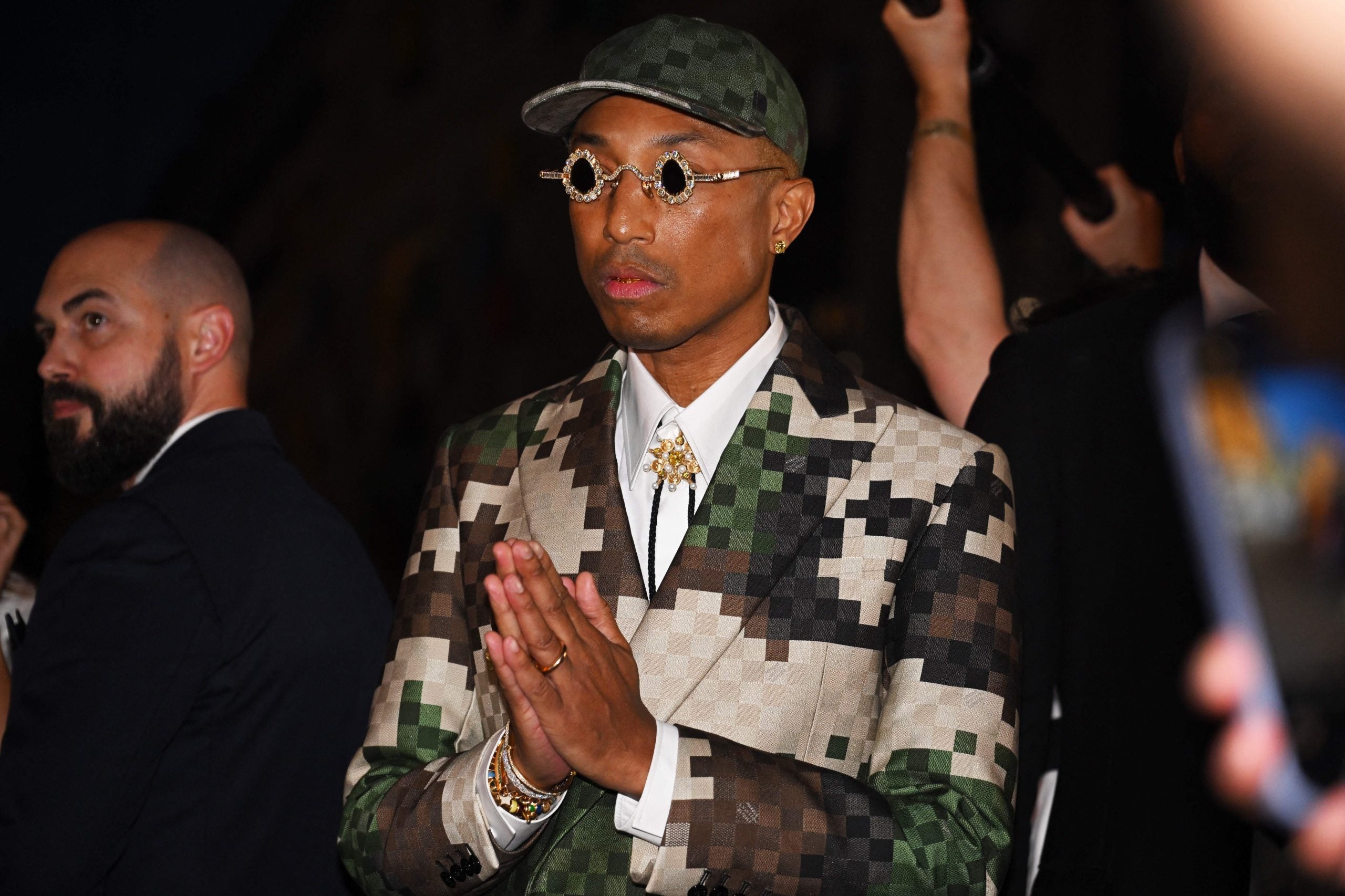 Pharrell’s Triplets Were Spotted For The First Time At His Premiere Fashion Show For Louis Vuitton